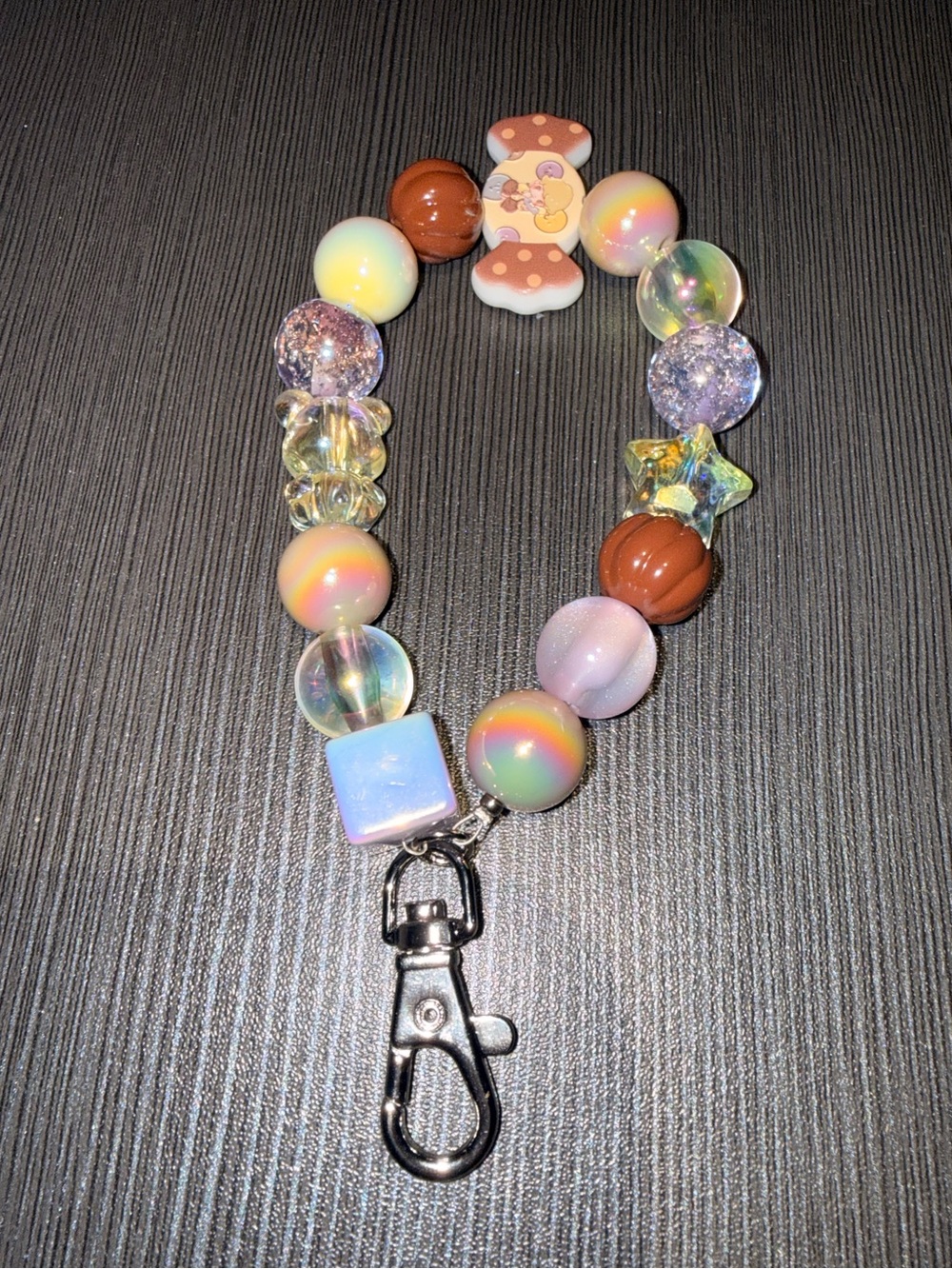 Handmade Colorful Beaded Keychain Wristlet
